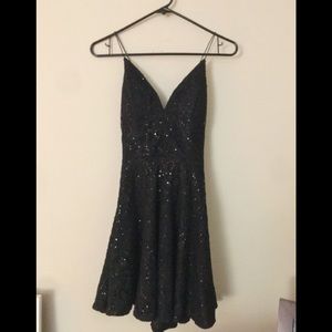 Black sparkly mini dress!